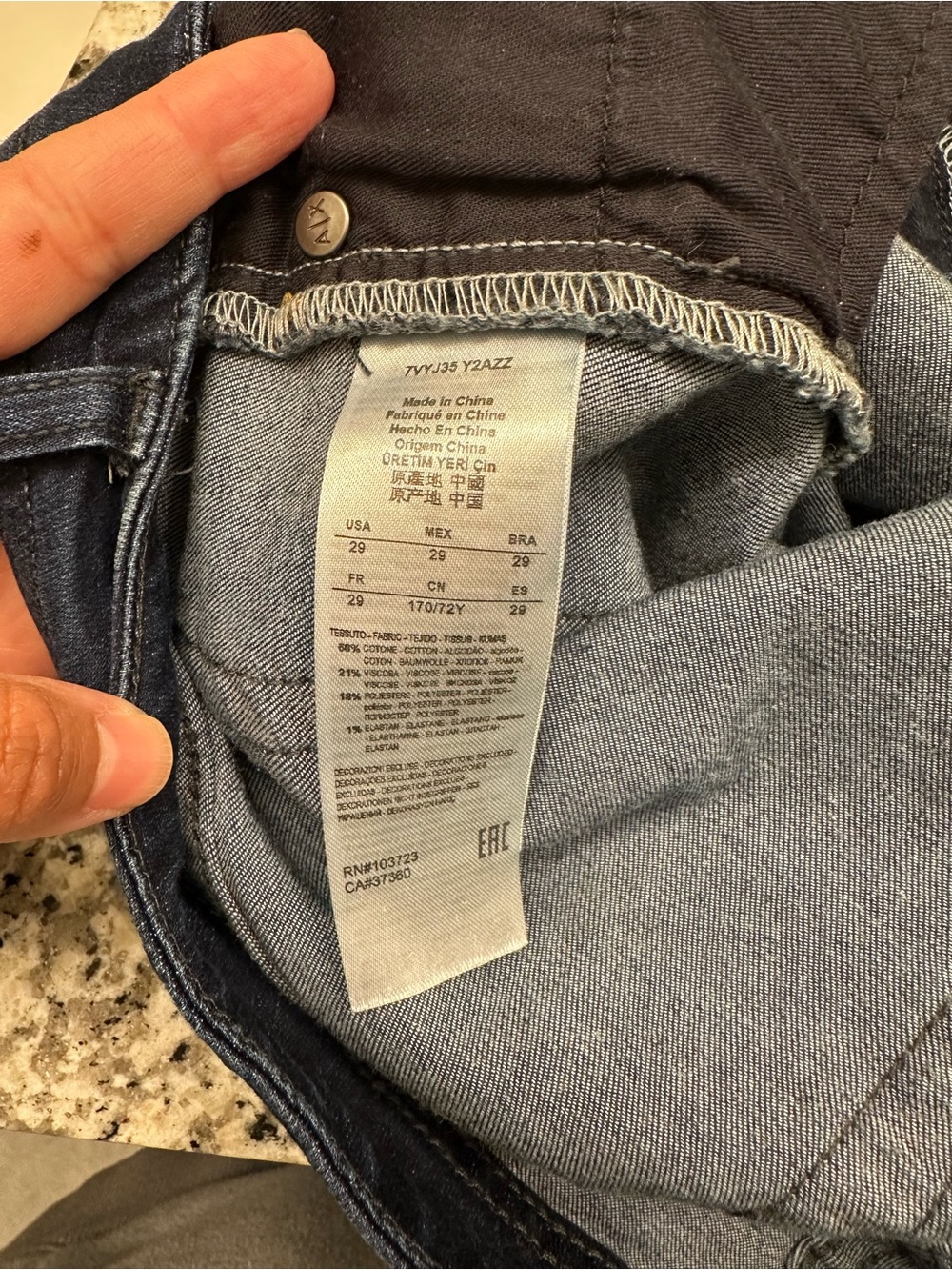 Armani Exchange Dark Blue Denim Jeans - Picture 5 of 6
